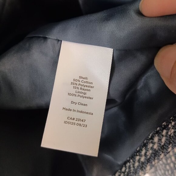 Talbots Twisted Twill Tweed Cropped Jacket Size 16 Double Breasted Chic - Picture 3 of 7